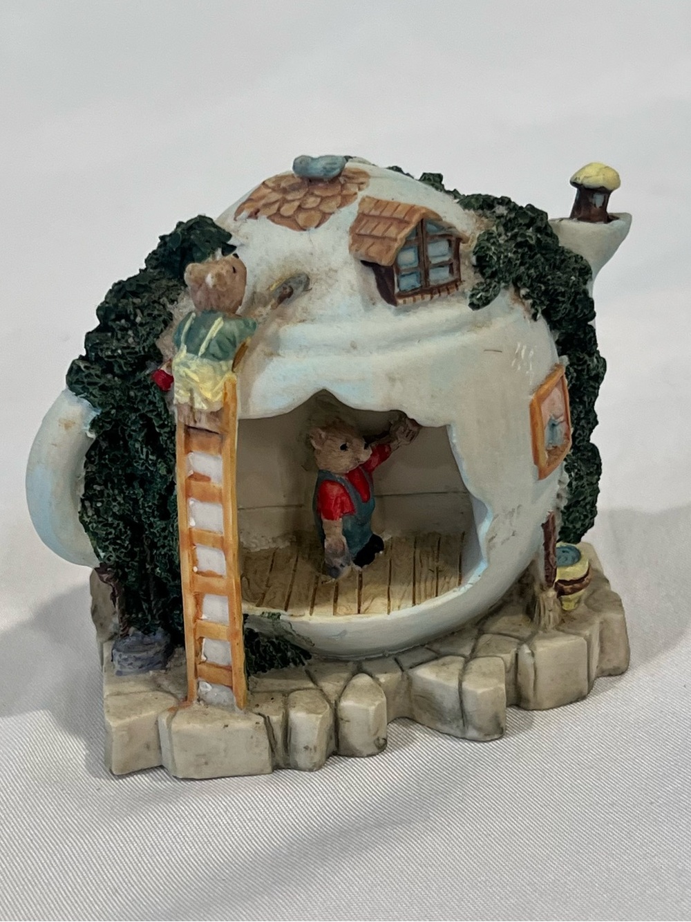 Vintage Mouse Cottage Teapot House Figurine Whimsical Mice Decor